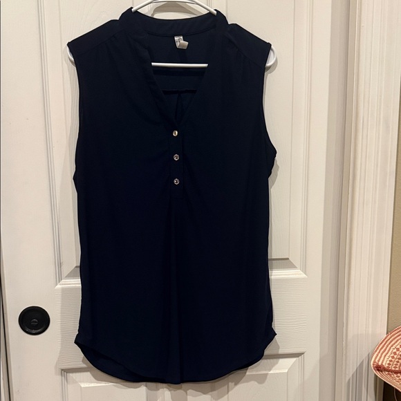 PerSeption Concept Dark Blue Sleeveless Top - Picture 1 of 3